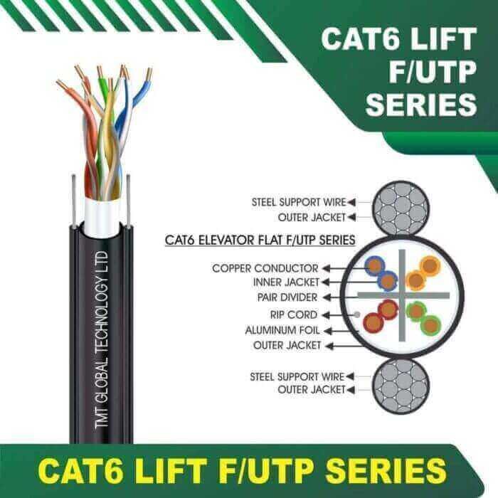 cat6 lift cable 23awg 4 twisted pair F-UTP Elevator Cable 305m Cat6 23awg 4 twisted pair F-UTP Elevator Cable 305m