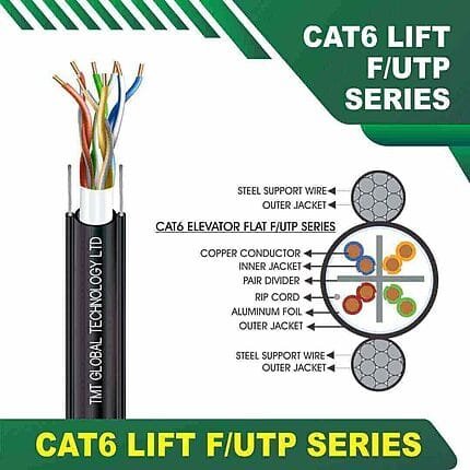 Elevator Cable F UTP Cat6 23awg 4 twisted pair 305m