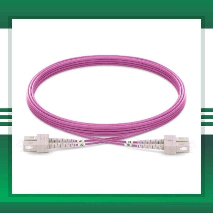 SC to SC UPC OM4 Duplex Fiber Optic Patch Cord Multimode LSZH - Image 2